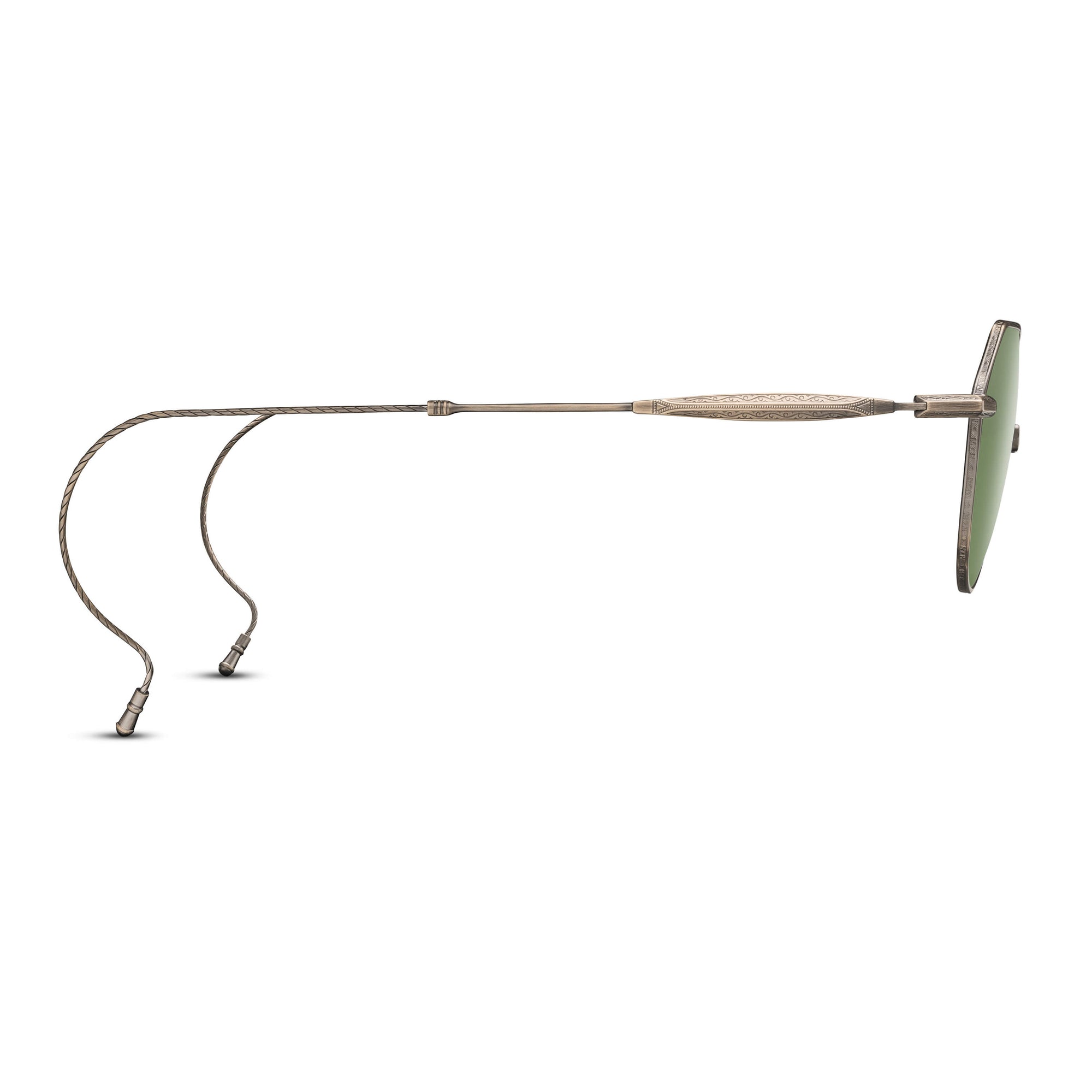M3132 Panto Sunglass | Antique Gold | Sage Green Lens | 46MM
