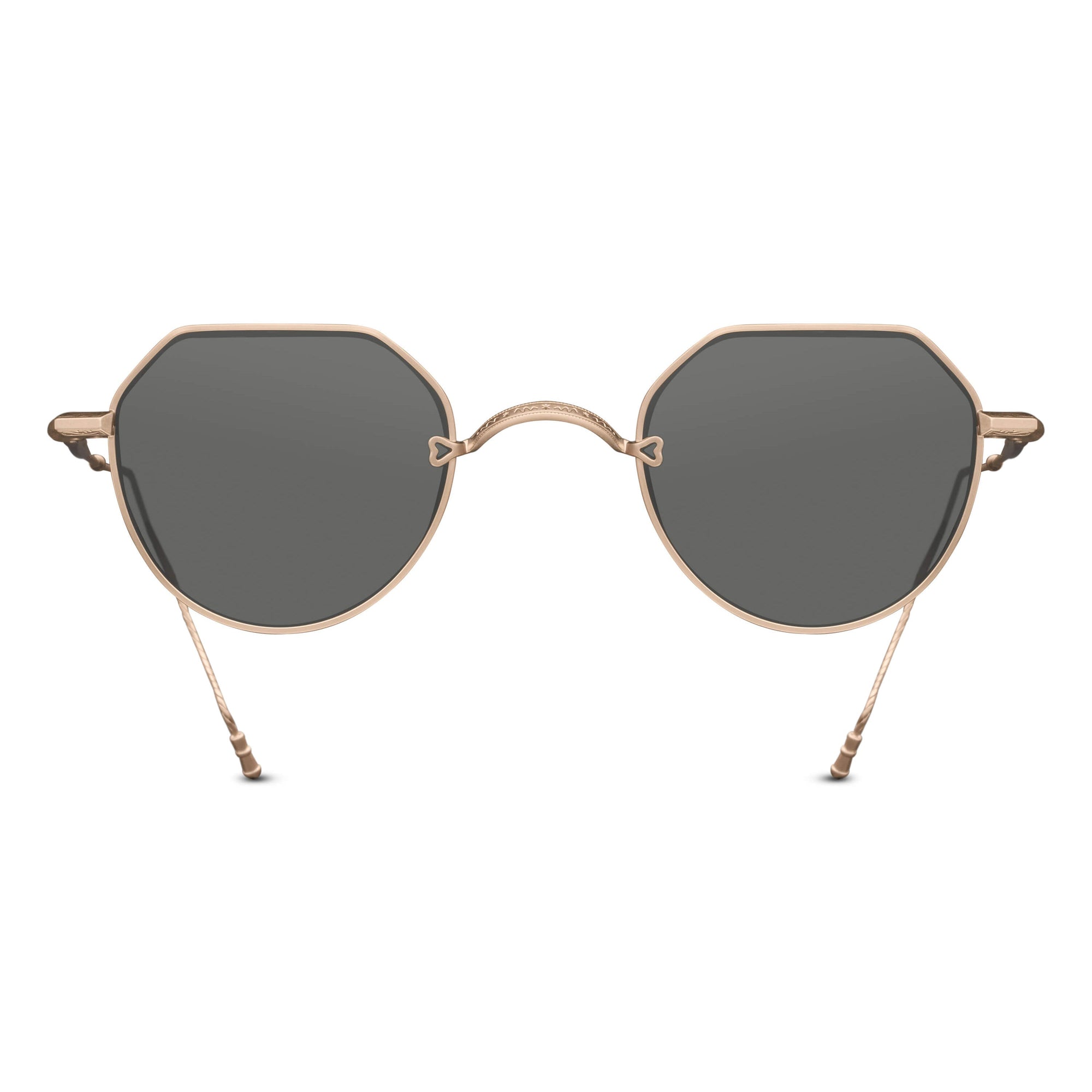 Unisex | M3132 Panto Sunglass | Matte Gold | Grey Lens | 46MM