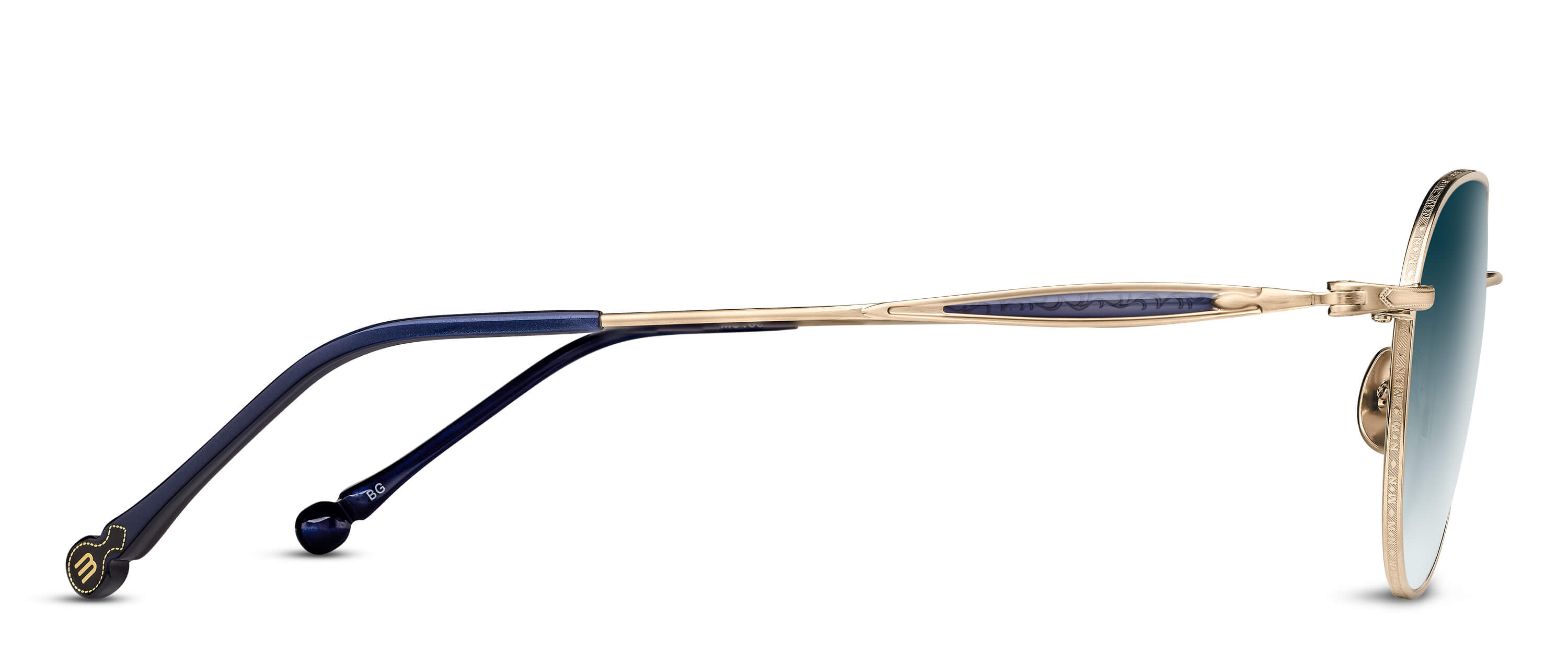 Unisex | M3139 Aviator Sunglass | Brushed Gold | Blue Gradient Lenses | 57MM