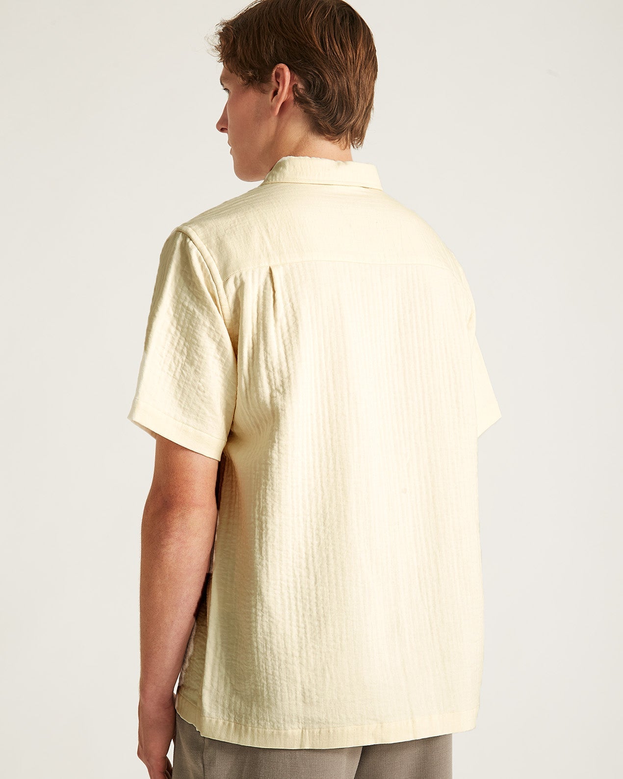 Ivory | Bruce Double Layer Crinkle Short Sleeve Shirt