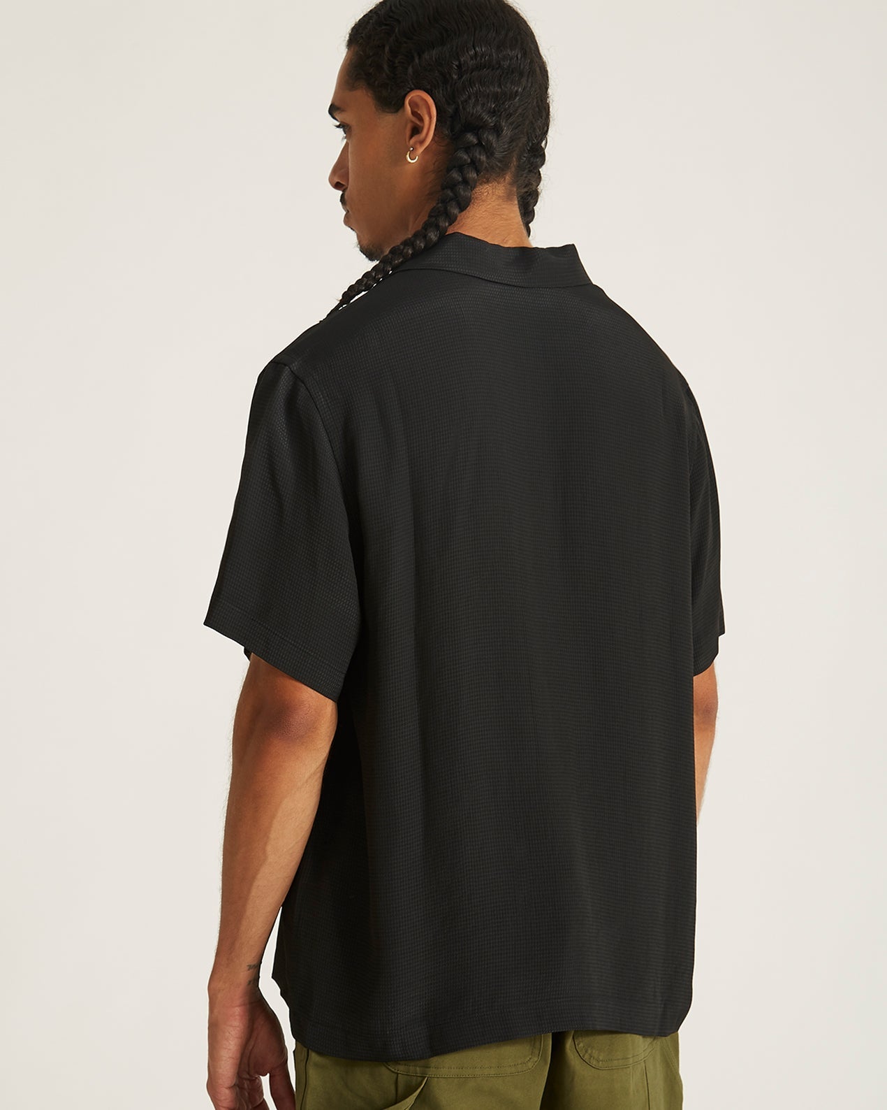 Mens | York Mini Houndstooth Short Sleeve Shirt | Black