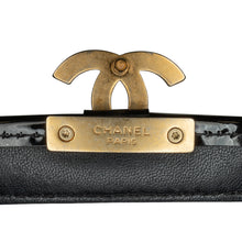 Chanel | Pre-Owned Mini Quilted Patent Graphic Catch Flap | Black