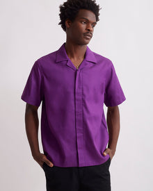 Purple Magic | York Camp Collar Short Sleeve Shirt | Saturdays NYC