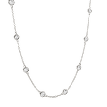 Womens | Station Necklace | 14K White Gold | 2 CTW Round Cut Lab Grown Diamond | F-VS2