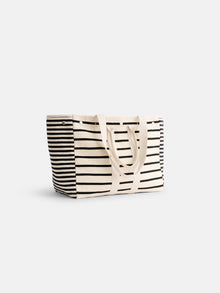 Unisex | The Perfect Weekend Tote | Stripe Ivory x Black