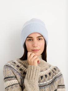 Unisex | Cuffed Beanie | Alpaca Merino Heather Sky