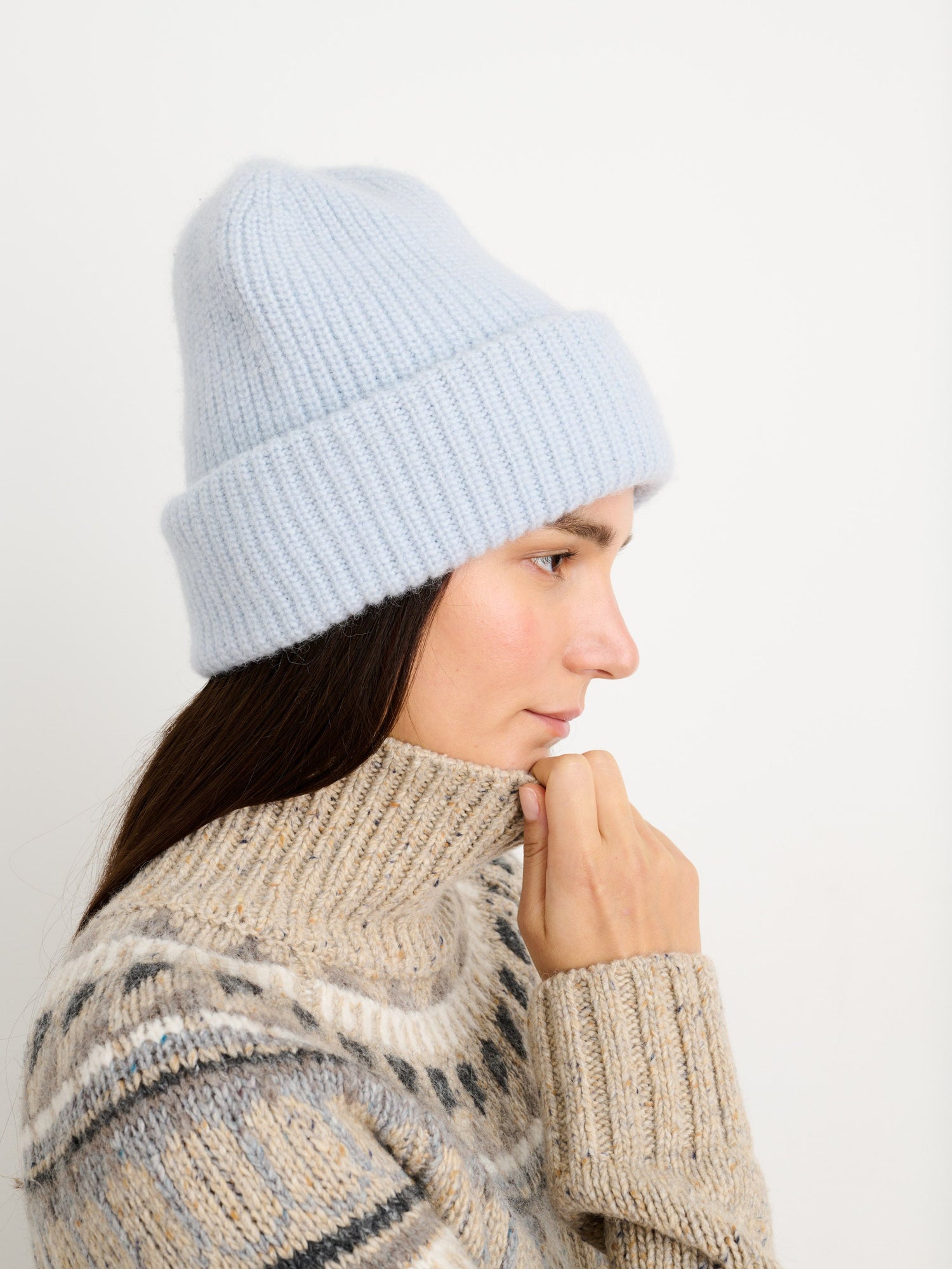 Unisex | Cuffed Beanie | Alpaca Merino Heather Sky