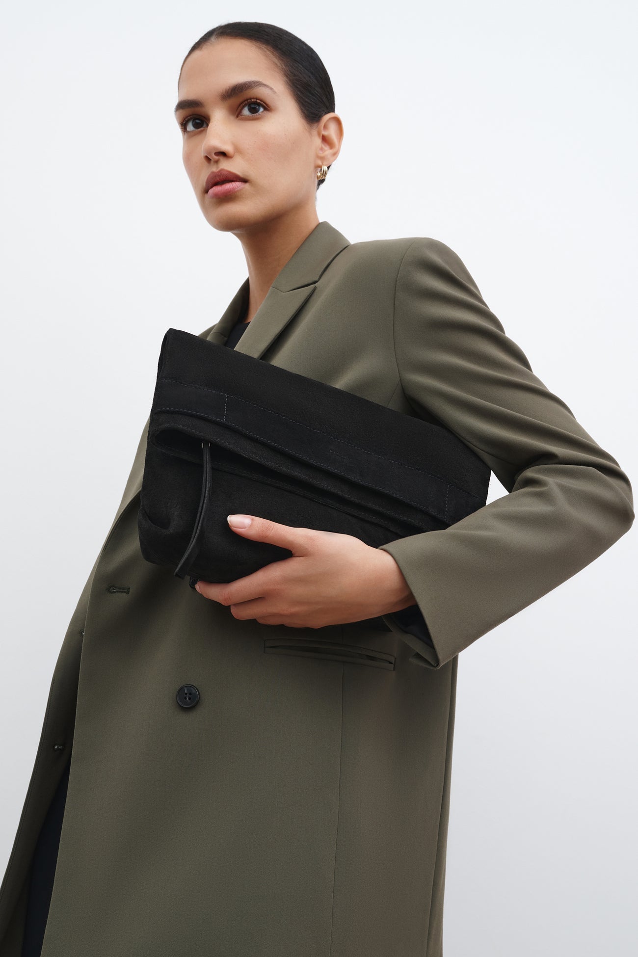 Benson Clutch | Black Suede