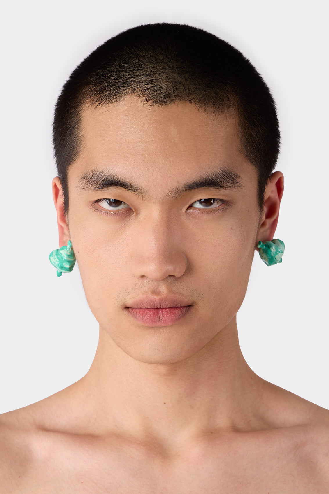 Women | Small 'Cuore Di Pietra' Earrings Gold | Shiny Green