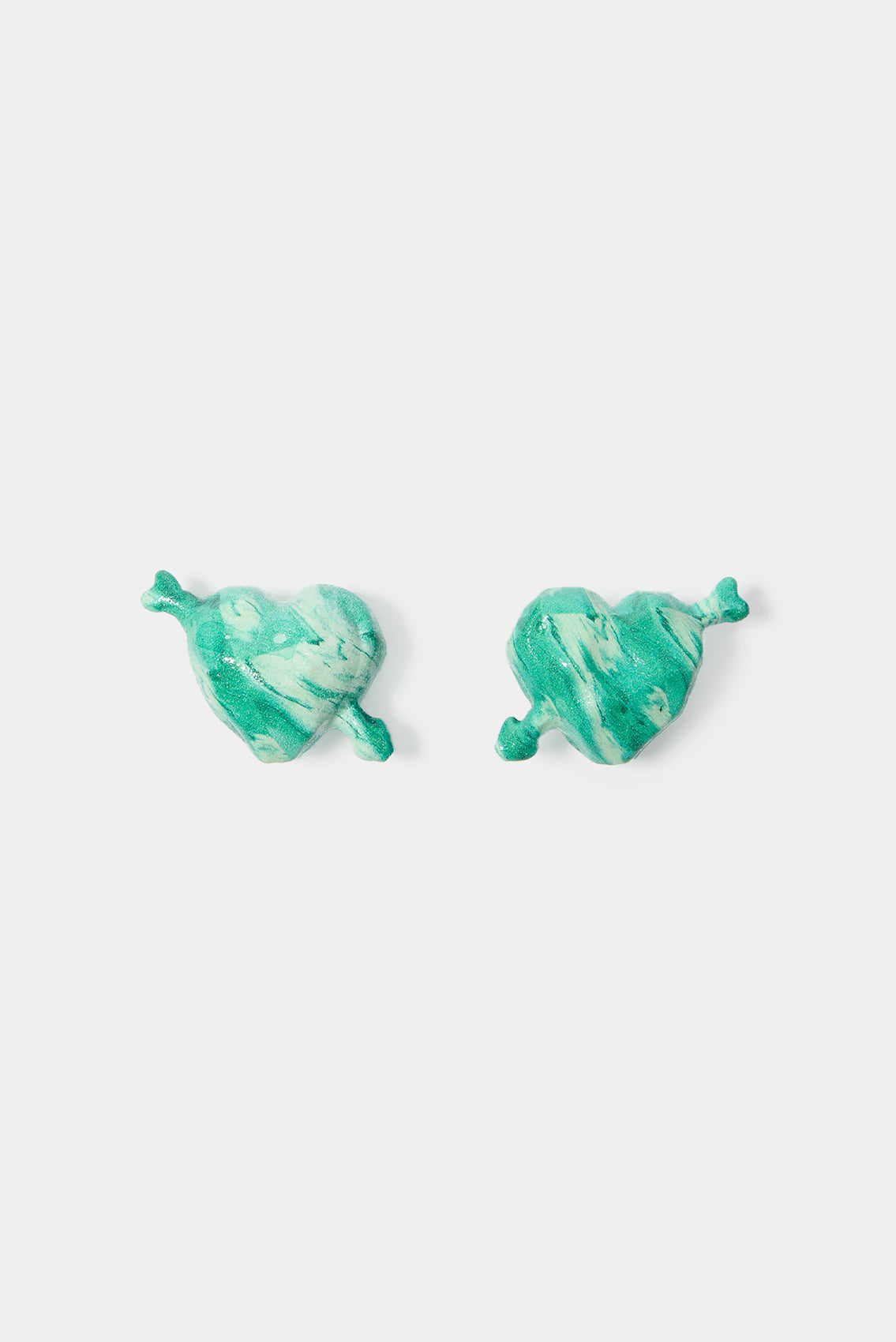 Women | Small 'Cuore Di Pietra' Earrings Gold | Shiny Green