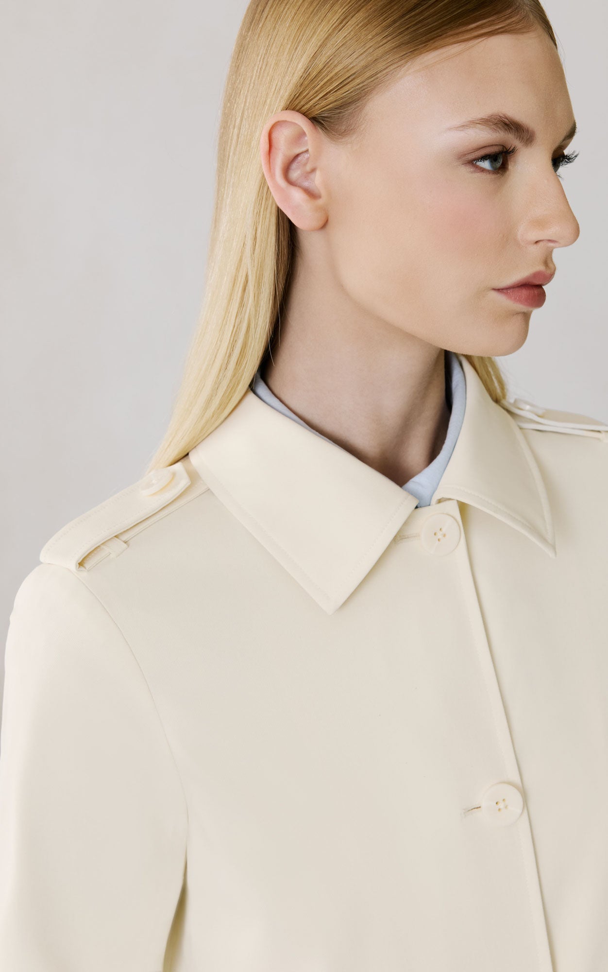 Madeline Water-Resistant Straight Coat | Powder