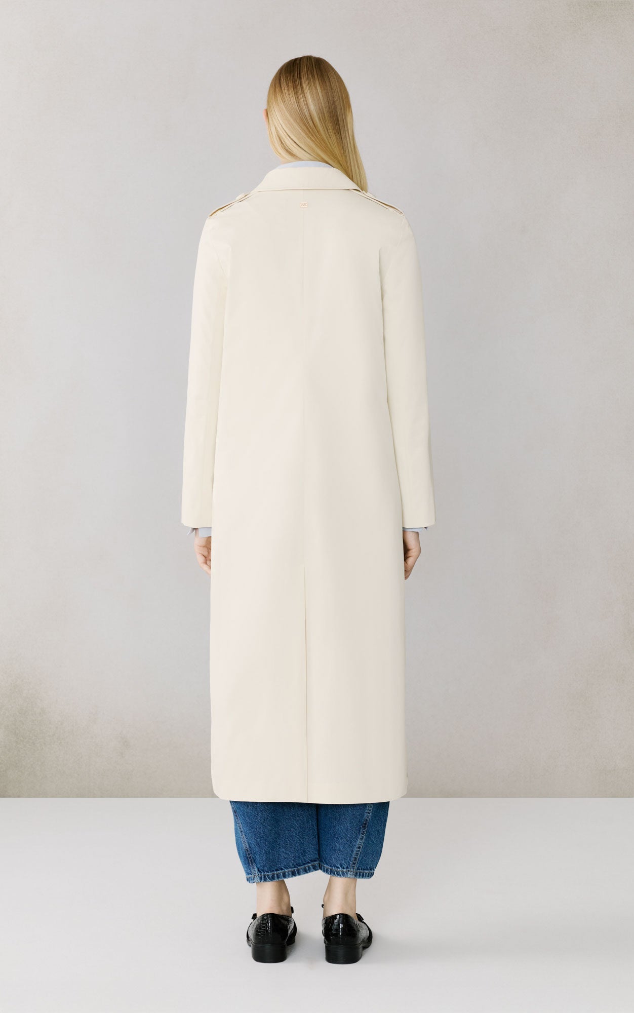 Madeline Water-Resistant Straight Coat | Powder