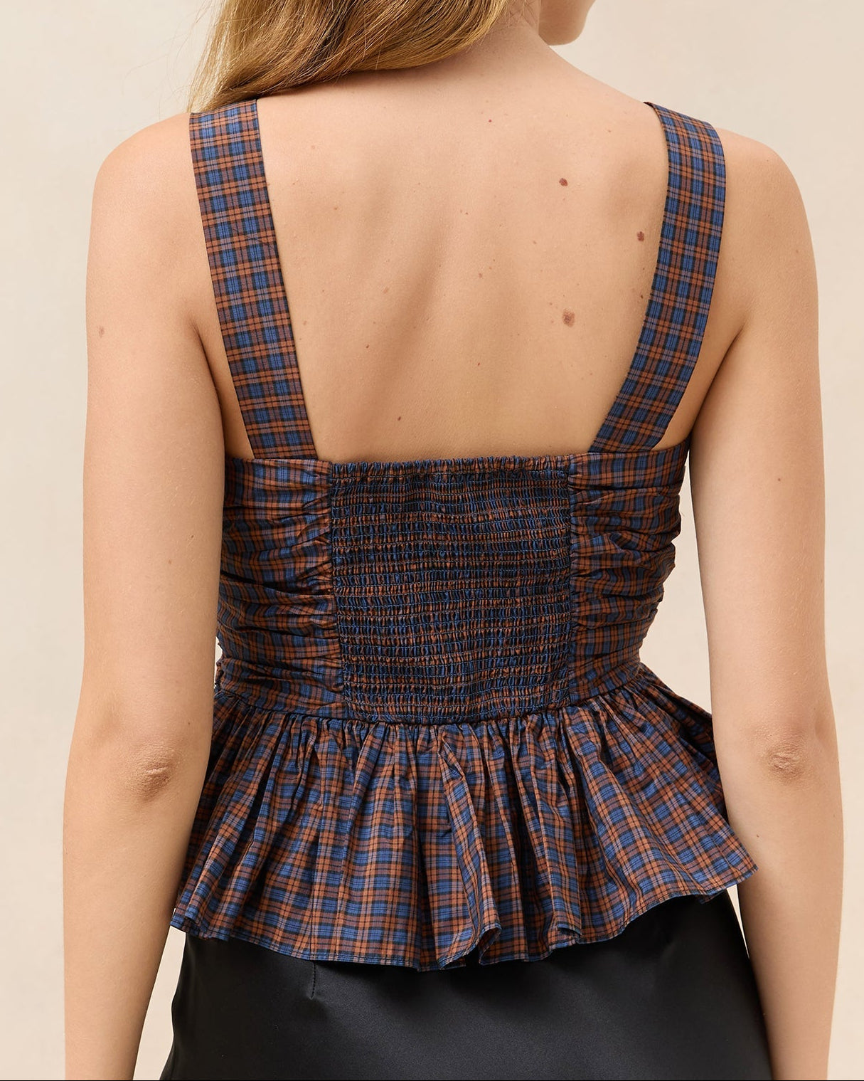 Color: Navy/Rust Plaid