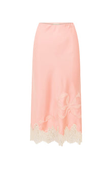 Malina Satin Midi Slip Skirt | Vintage Nude