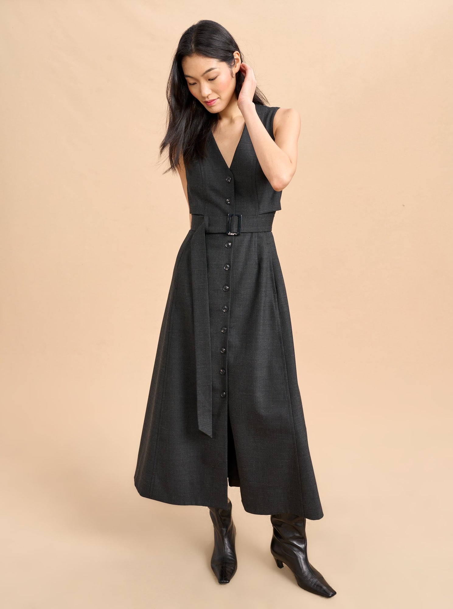 Marceau Dress | Charcoal