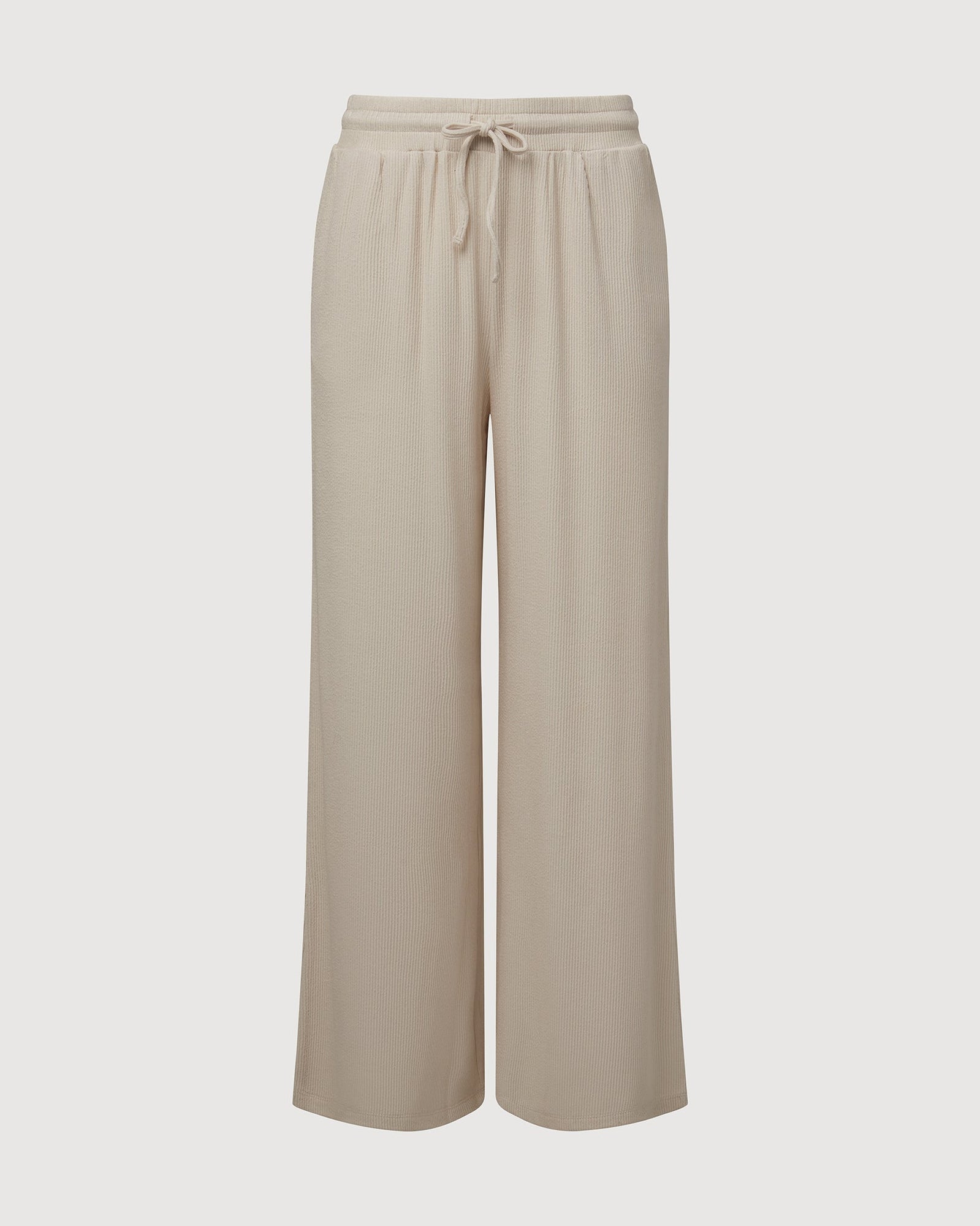 Ribbed Pull On Pant | White Sand