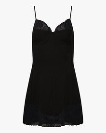 Lace Peplum Corset Mini Dress | Black