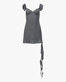 Asymmetrical Lace Mini Dress | Dusty Blue