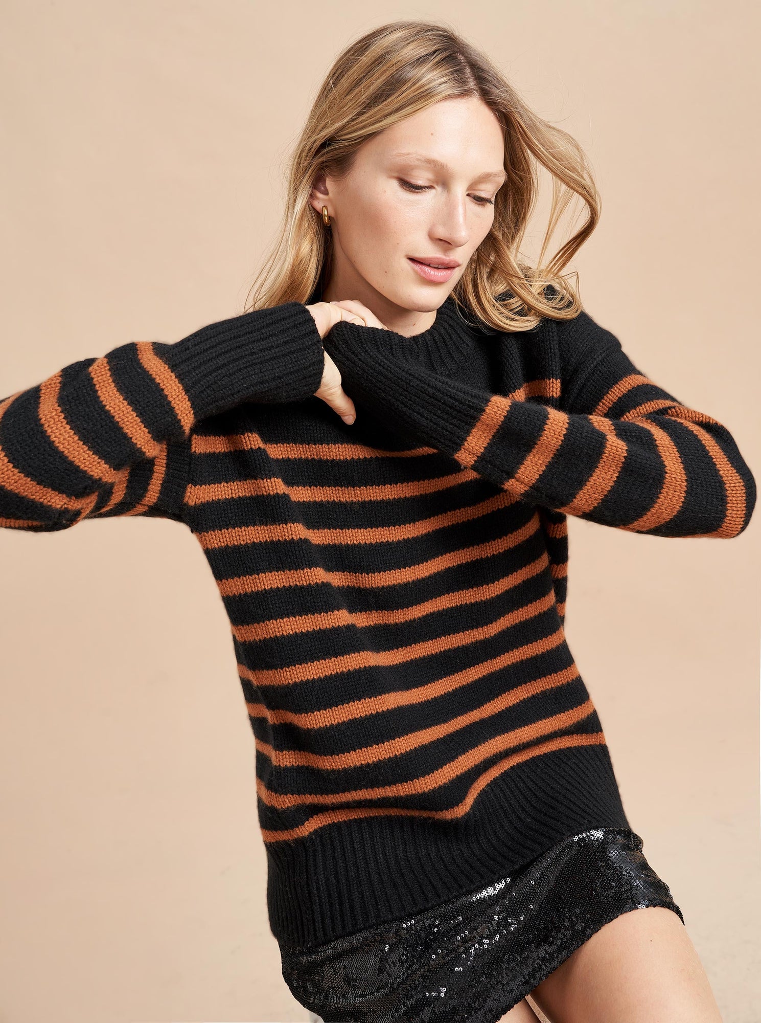 Marin Sweater | Black x Tan