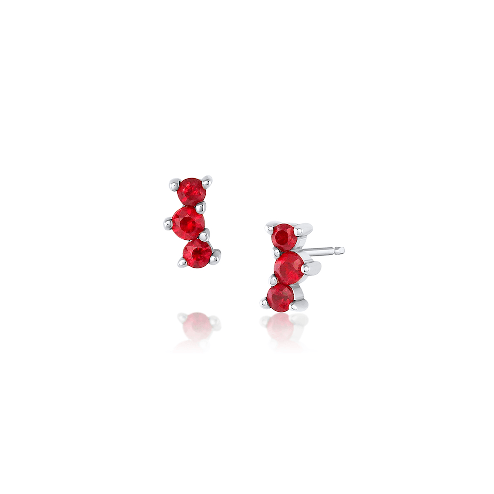 Women | Ruby Orion Studs | 14k White Gold