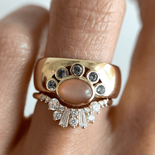 Women | Milos Peach Moonstone Cigar Band | 14k Rose Gold