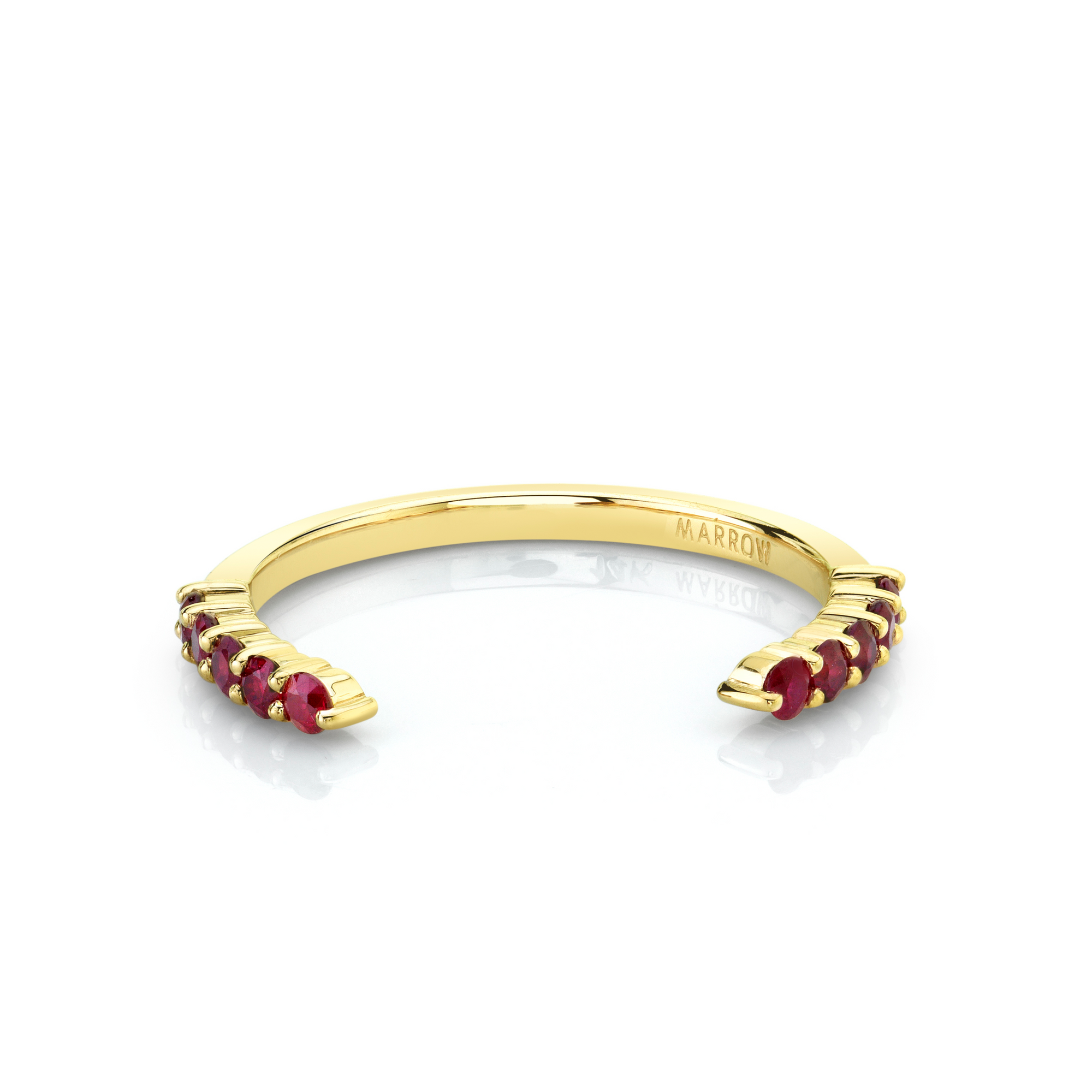 Women | Ruby Cosmic Light Open Shank Band V1 | 14k Yellow Gold