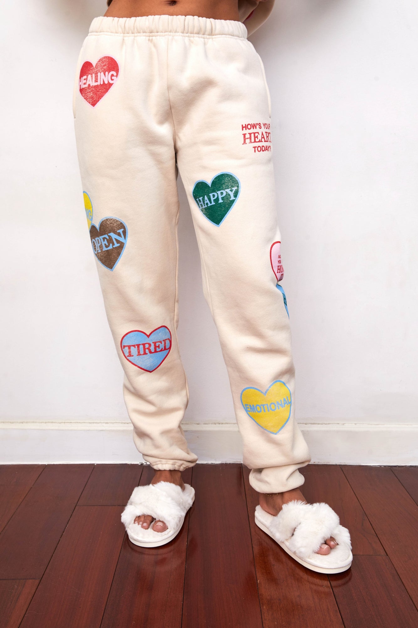 How's Your Heart Today Sweatpants | Cloud Cream