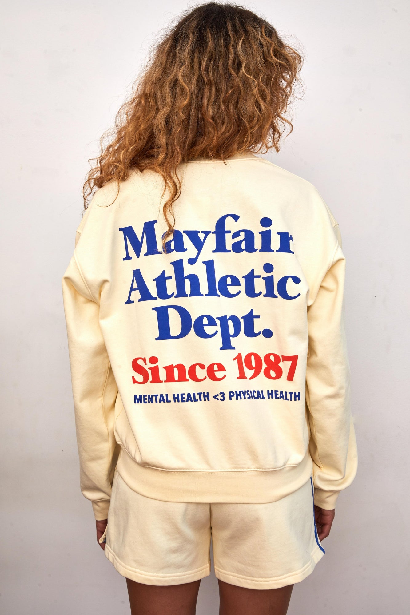 Mayfair Athletic Department Notch-Neck Sweatshirt | Buttercream