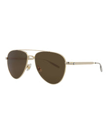 Montblanc Aviator Metal Sunglasses | Gold