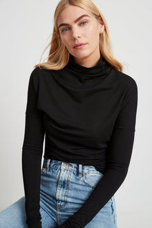 Denver Mock Neck Top | Black