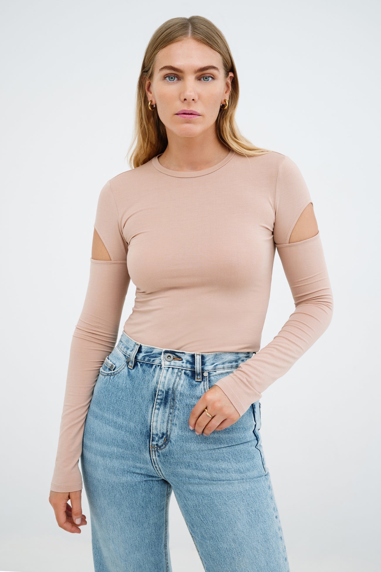 Kent Long Sleeve Top | Light Beige