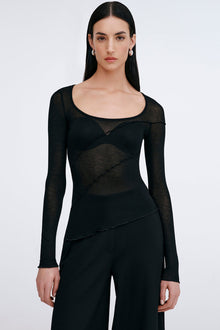 Melody Sheer Top | Black