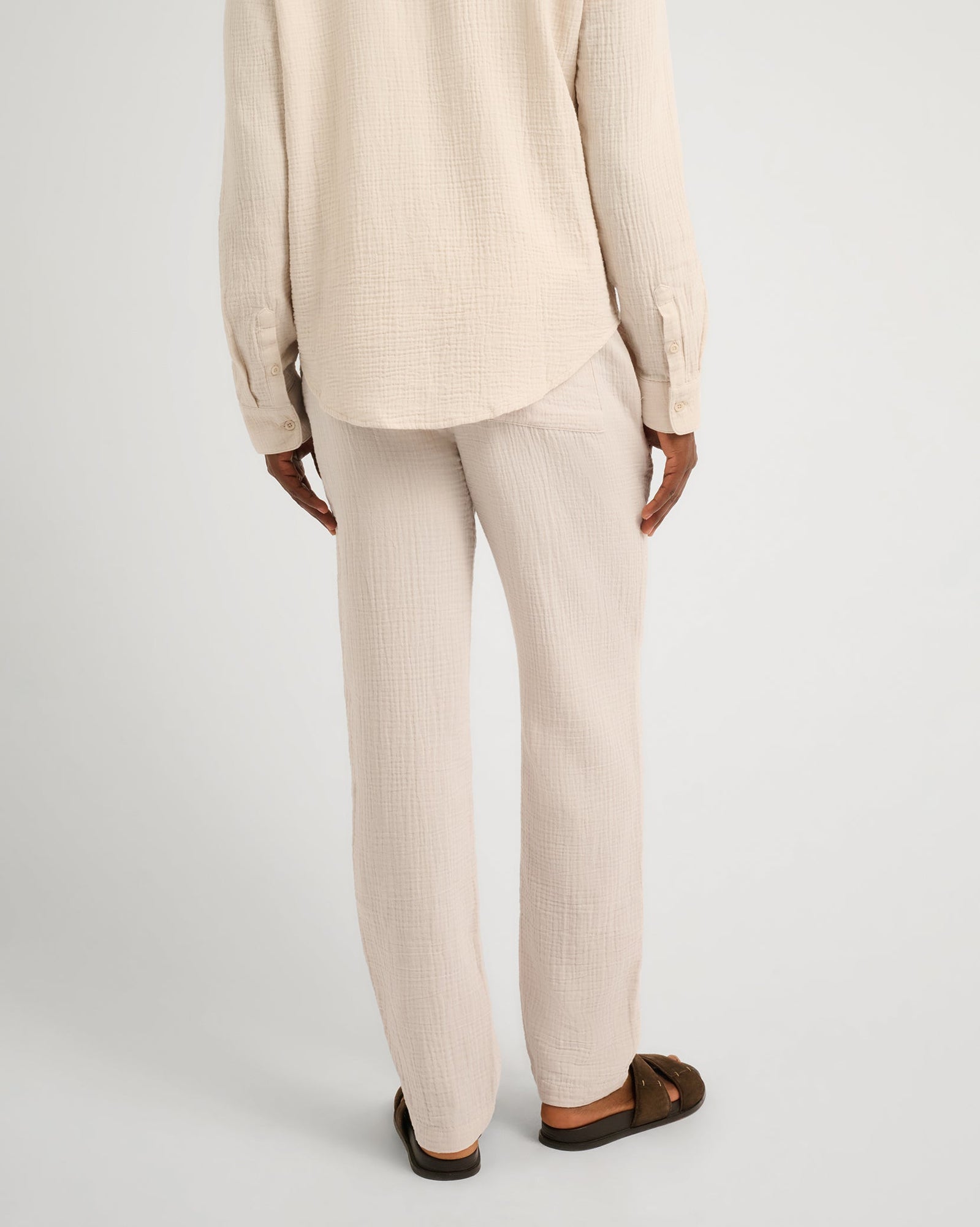 Mens | Cotton Gauze Pull-on Pant | Stone