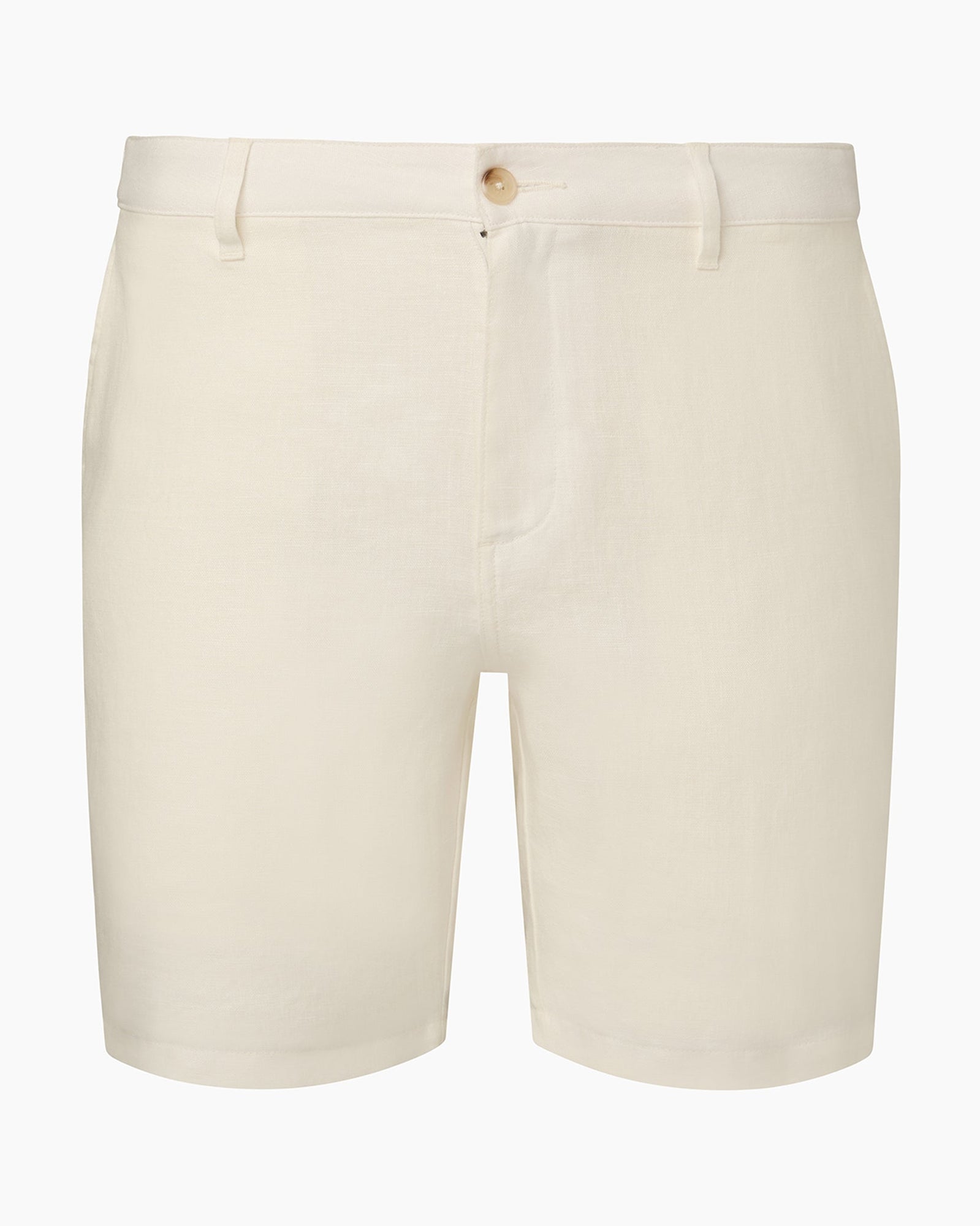 Mens | Linen Fixed-Waist Short - II | White