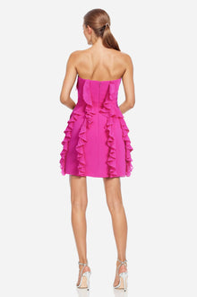 ONE33 SOCIAL | The Khefri Strapless Chiffon Cocktail Dress | Pink
