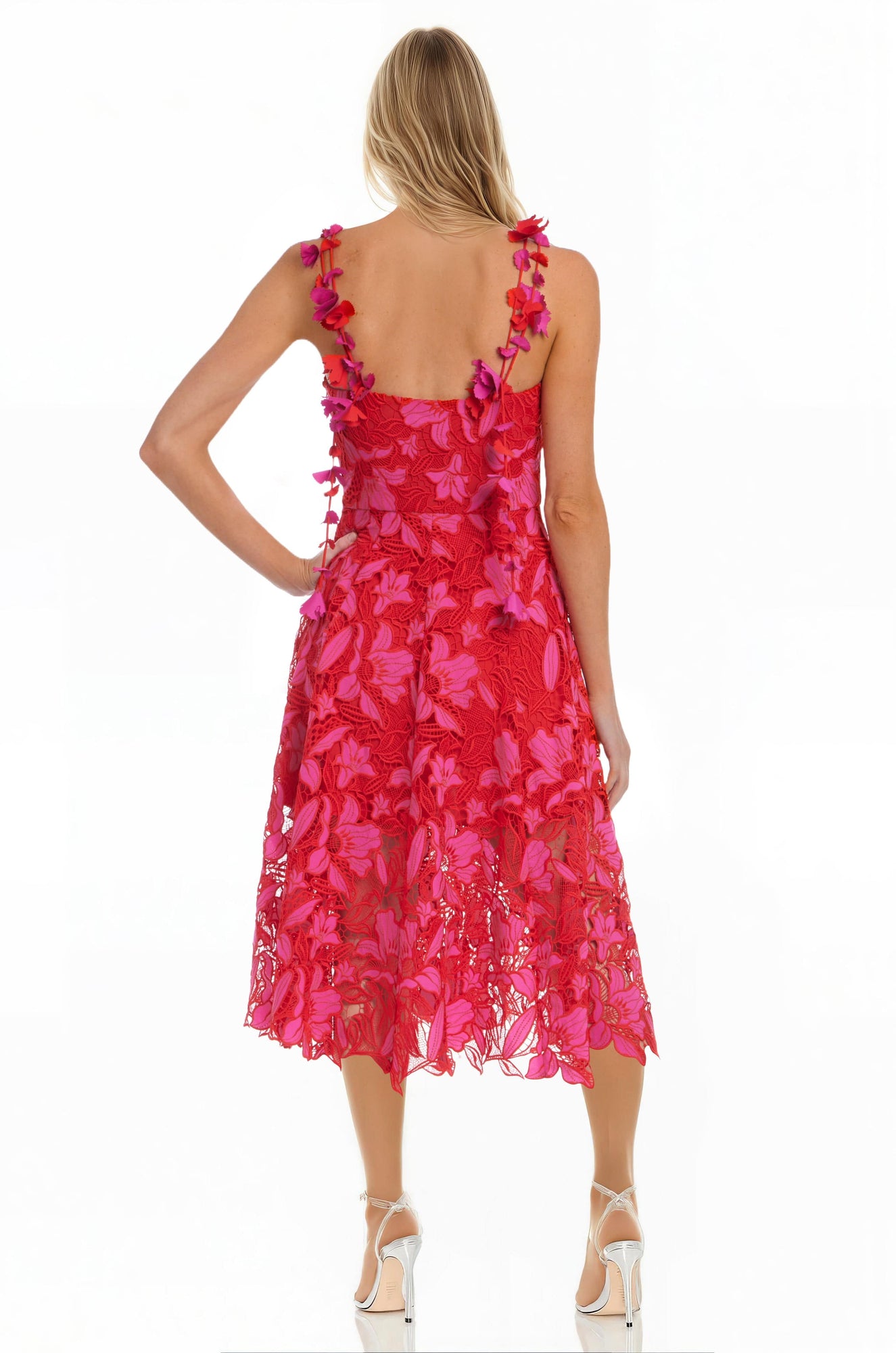 ONE33 SOCIAL | The Athena Floral Sleeveless Dress | Pink / Red