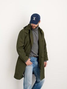 Men | Irving Trench Coat | Water Resistant Nylon Army Olive