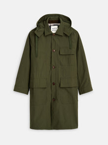 Men | Irving Trench Coat | Water Resistant Nylon Army Olive