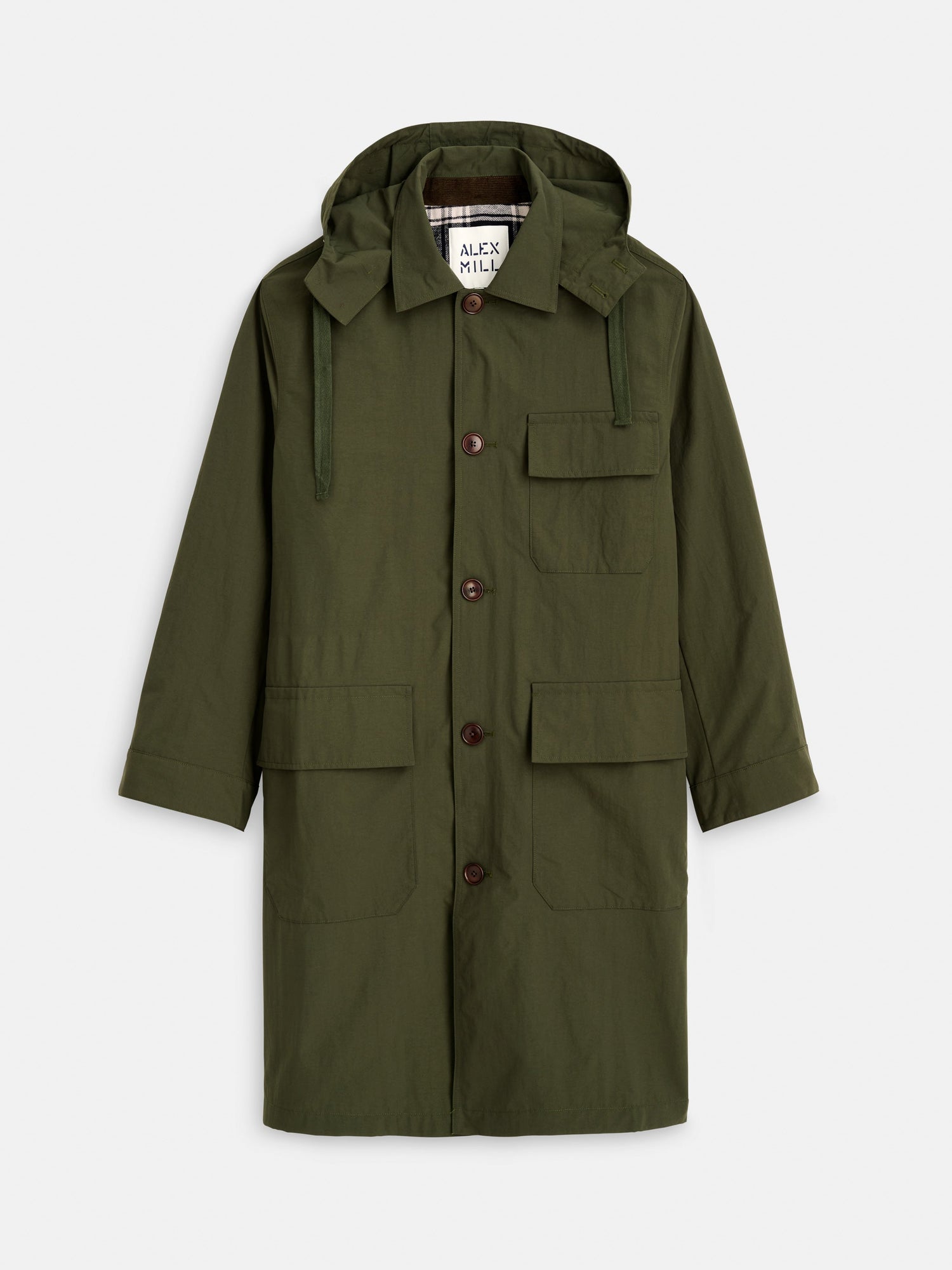 Men | Irving Trench Coat | Water Resistant Nylon Army Olive