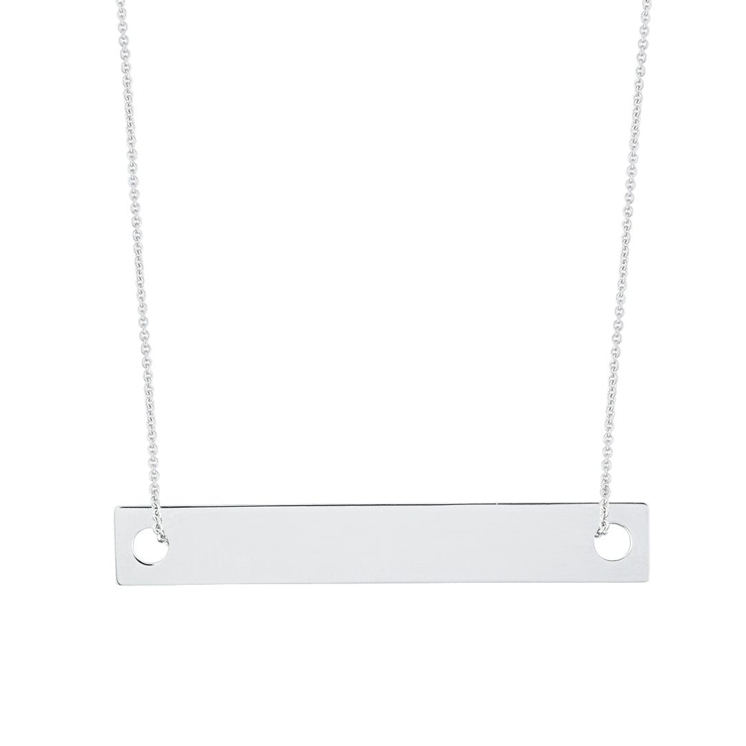 Baby Baguette On Chain | 18K White Gold