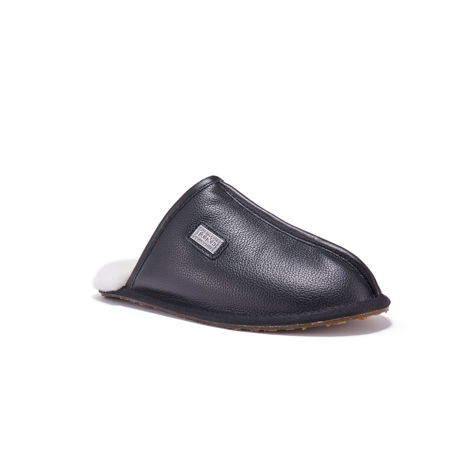 MENS CLOSED MULE LEATHER BLACK - Australia Luxe Collective