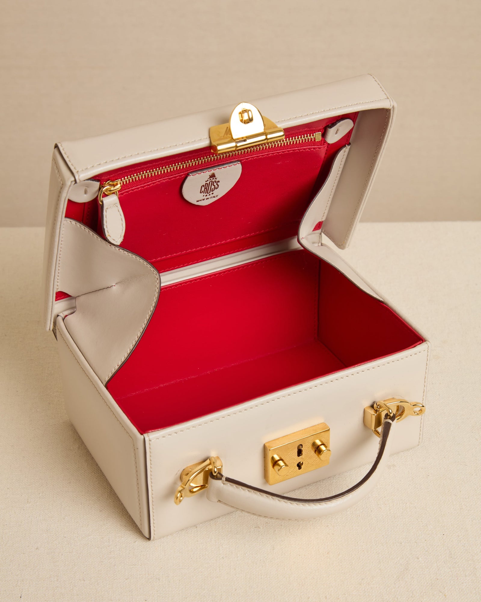 Grace Box | Soft Saffiano / Smooth Calf Taupe
