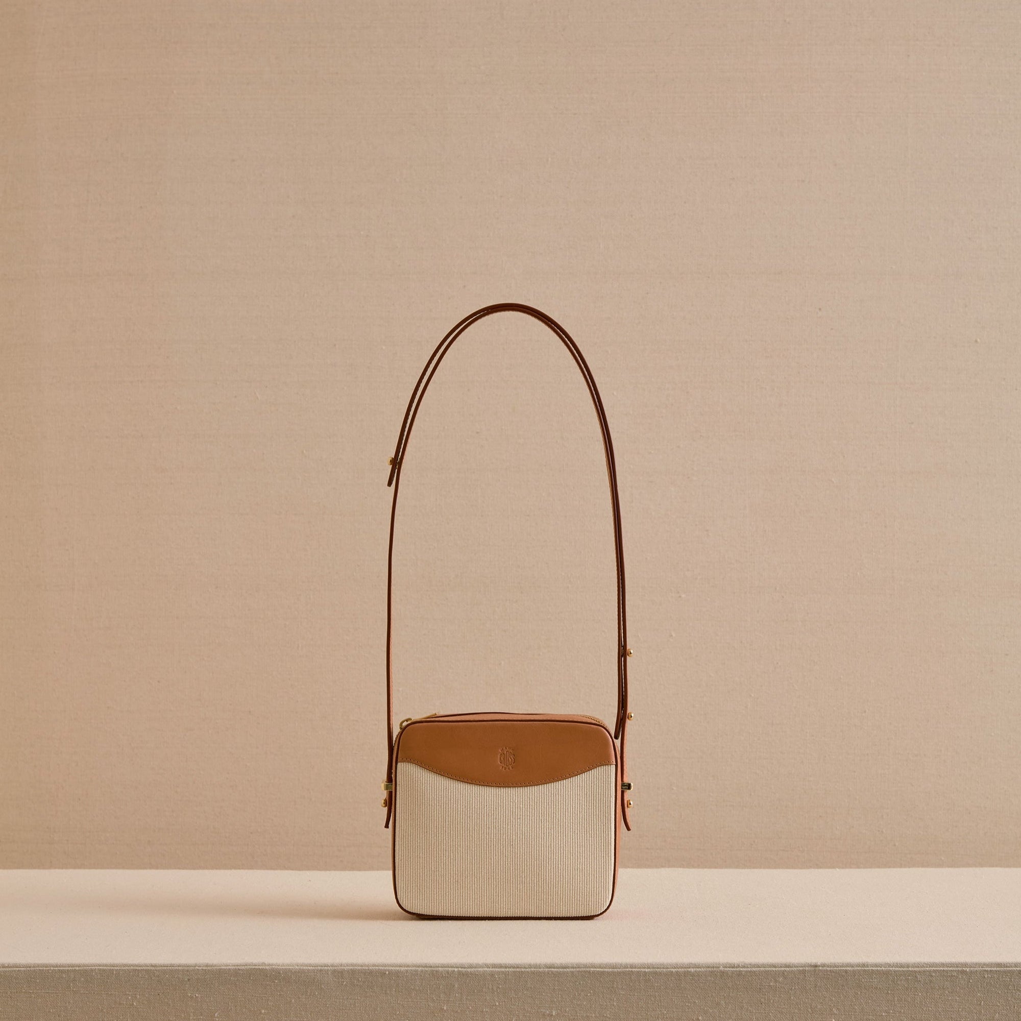 Mark Cross for AERIN Shoulder Bag | Canvas with Vacchetta Trim