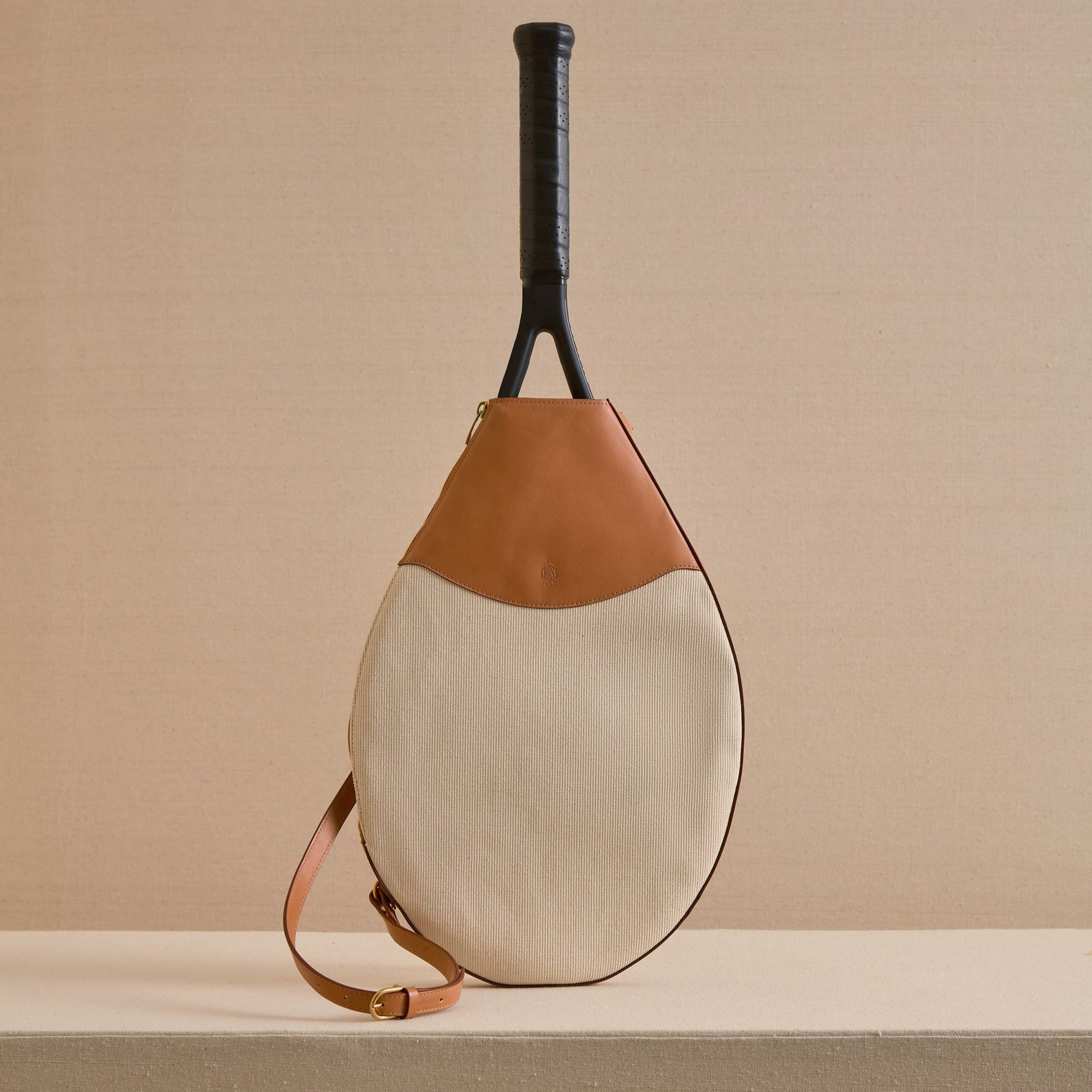 Mark Cross for AERIN Racquet Cover | Canvas with Vacchetta Trim