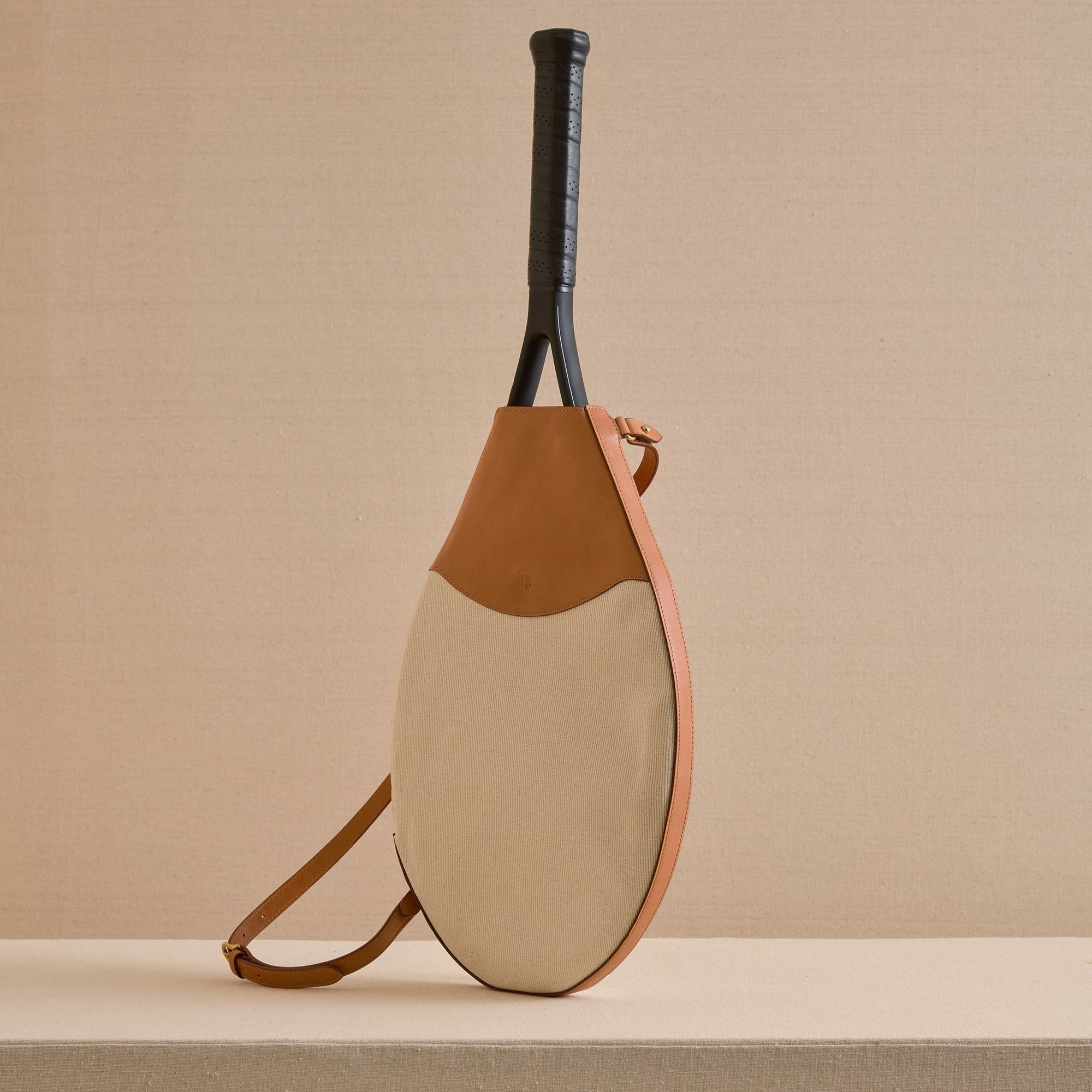 Mark Cross for AERIN Racquet Cover | Canvas with Vacchetta Trim