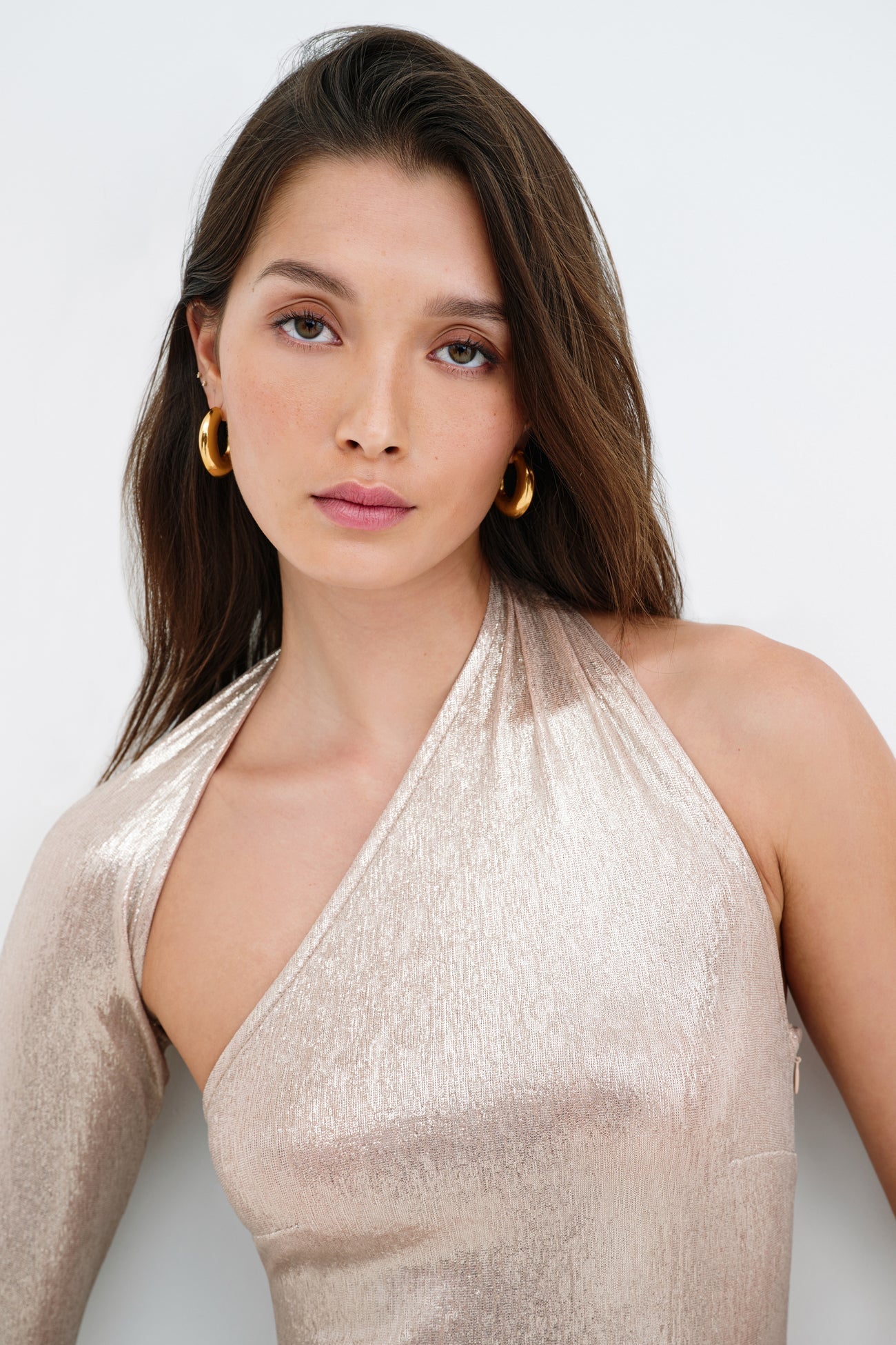 Manhattan Metallic One Shoulder Gown | Stardust