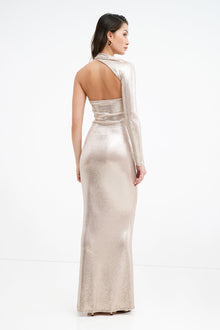 Manhattan Metallic One Shoulder Gown | Stardust