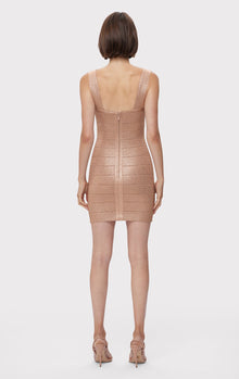 Disco Knit Bustier Mini Dress | Metallic Bare