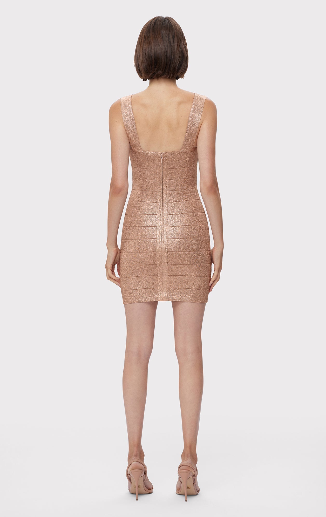 Disco Knit Bustier Mini Dress | Metallic Bare