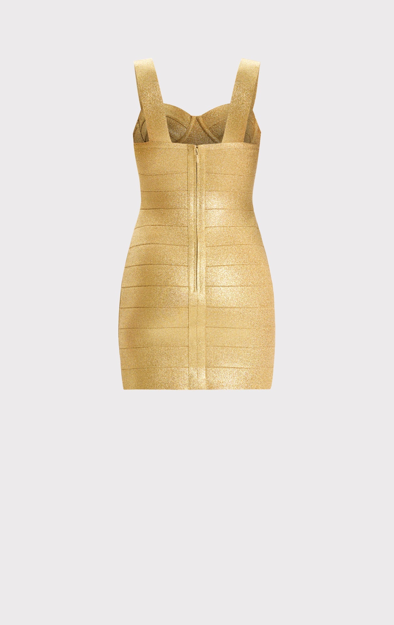 Disco Knit Bustier Mini Dress | Metallic Gold